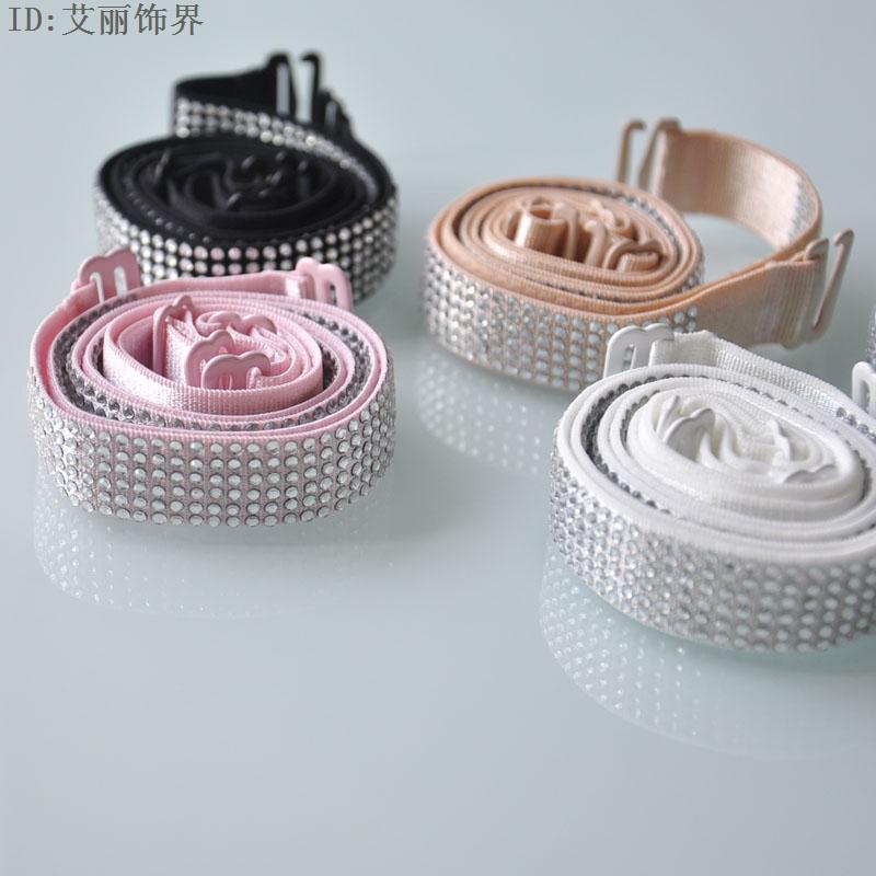 3 cặp thạch mở rộng trong suốt rhinestone dây đeo vai điều chỉnh áo ngực với chéo treo cổ vô hình đồ lót dây đeo vai