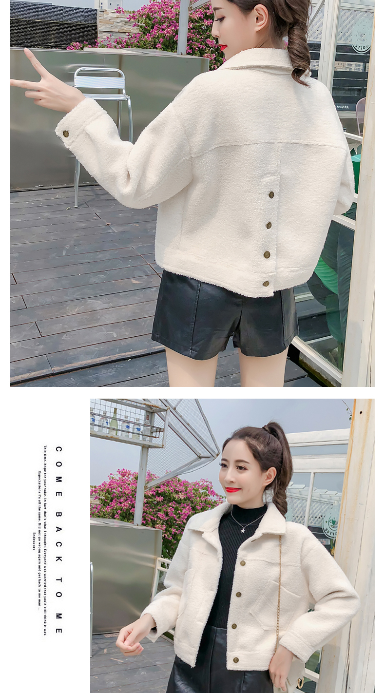 Áo khoác ngắn nữ 2018 thu đông mới Thời trang Hàn Quốc áo dài tay màu lông rắn khâu áo sơ mi Slim cardigan thủy triều áo da nữ