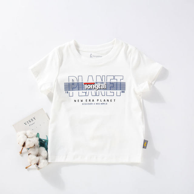 Tongtai baby short-sleeved T-shirt summer ບາງສ່ວນເດັກຜູ້ຊາຍເຄິ່ງແຂນເທິງຄໍຮອບເດັກຜູ້ຊາຍບໍລິສຸດຝ້າຍ ​​summer ໃສ່ 1-4 ປີ summer