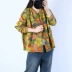 Hua Mu 2018 mùa thu mới cỡ lớn áo sơ mi nữ giản dị áo ngắn cotton hoang dã áo len in văn học áo hoodie nữ cute Áo khoác ngắn