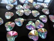 Acrylic heart-shaped AB colour hand-stitched flat bottom clothes drill DIY Decorative Accessories Accessories 14mm50