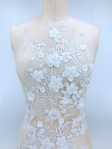 Upscale white nail beading with flower solid flowers lace with flower wedding dresses DIY decorative accessories 62x32cm