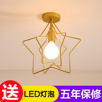 Nordic Ceiling Lamp Minimalist Modern Net Red Gold Pentagram Creative Restaurant Balcony Xuan Guan Corridor Aisle Lamps