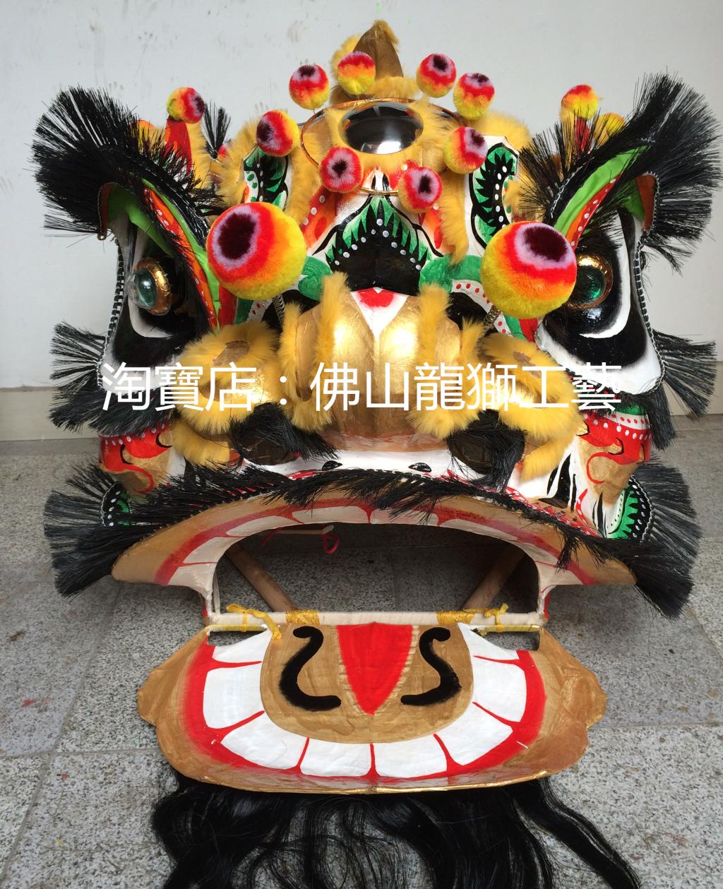Authentic traditional Foshan hand painted toothbrush shall black shall be golden lion) Foshan traditional round blush toothbrush Su) South Woke Lions