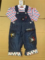 National special Japan mikihouseDB black bear denim pants 61-3301-567