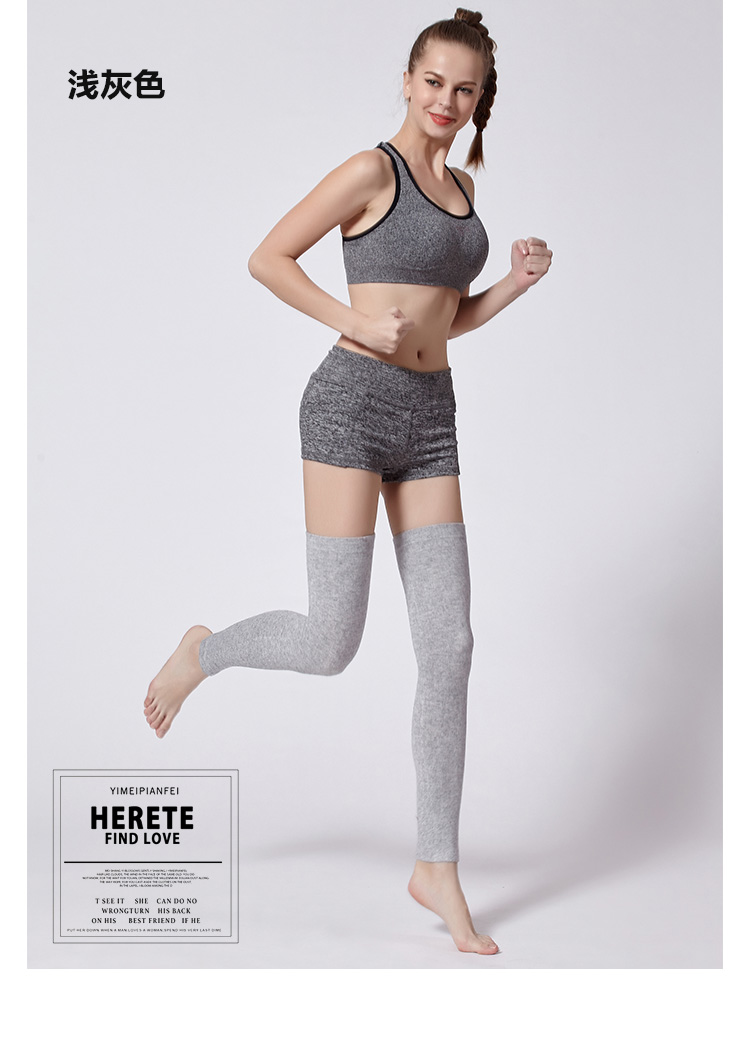 Kneepad dày cashmere xà cạp trên đầu gối đặt dài dày ấm chân già lạnh nam và nữ mùa thu và điều hòa không khí phòng chân tất đùi
