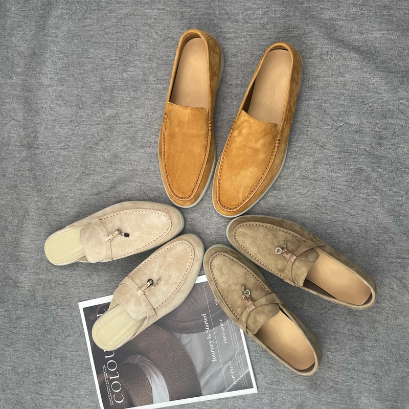 [Channel Top Collection] Ultra-Soft Loafers for Men and Women Lp Slip-On Shoes Genuine Leather Flat Casual Lazy Couple Shoes