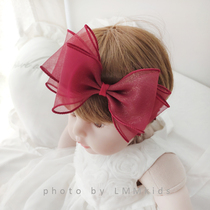 Baby hair band cute big bow girl baby headgear Super Cute Princess floral headdress newborn baby Full Moon hair accessories