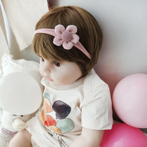 Baby cute hair band Soft not Le super cute floral headdress Korean infant pink girl baby 100 days old headdress