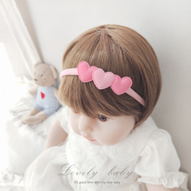Cute pink love baby hair belt super cute princess baby headgear full moon 100 days old hair accessories