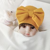 Korean version of newborn baby hat cute baby bow hat super cute baby girl cotton bag head ear cap