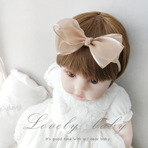 Premium milk tea color bow baby hair band cute princess headgear baby baby floral headdress Korean hair accessories