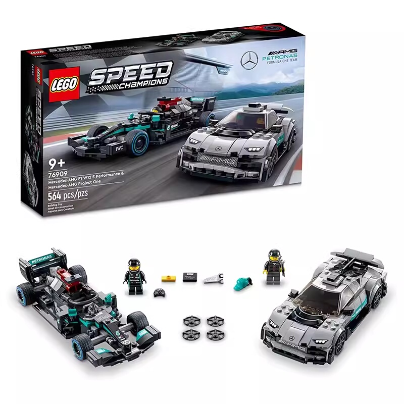 Genuine Lego 76909 Mercedes-Benz Twin Speed Super Racing Car Building Block Toy Gift
