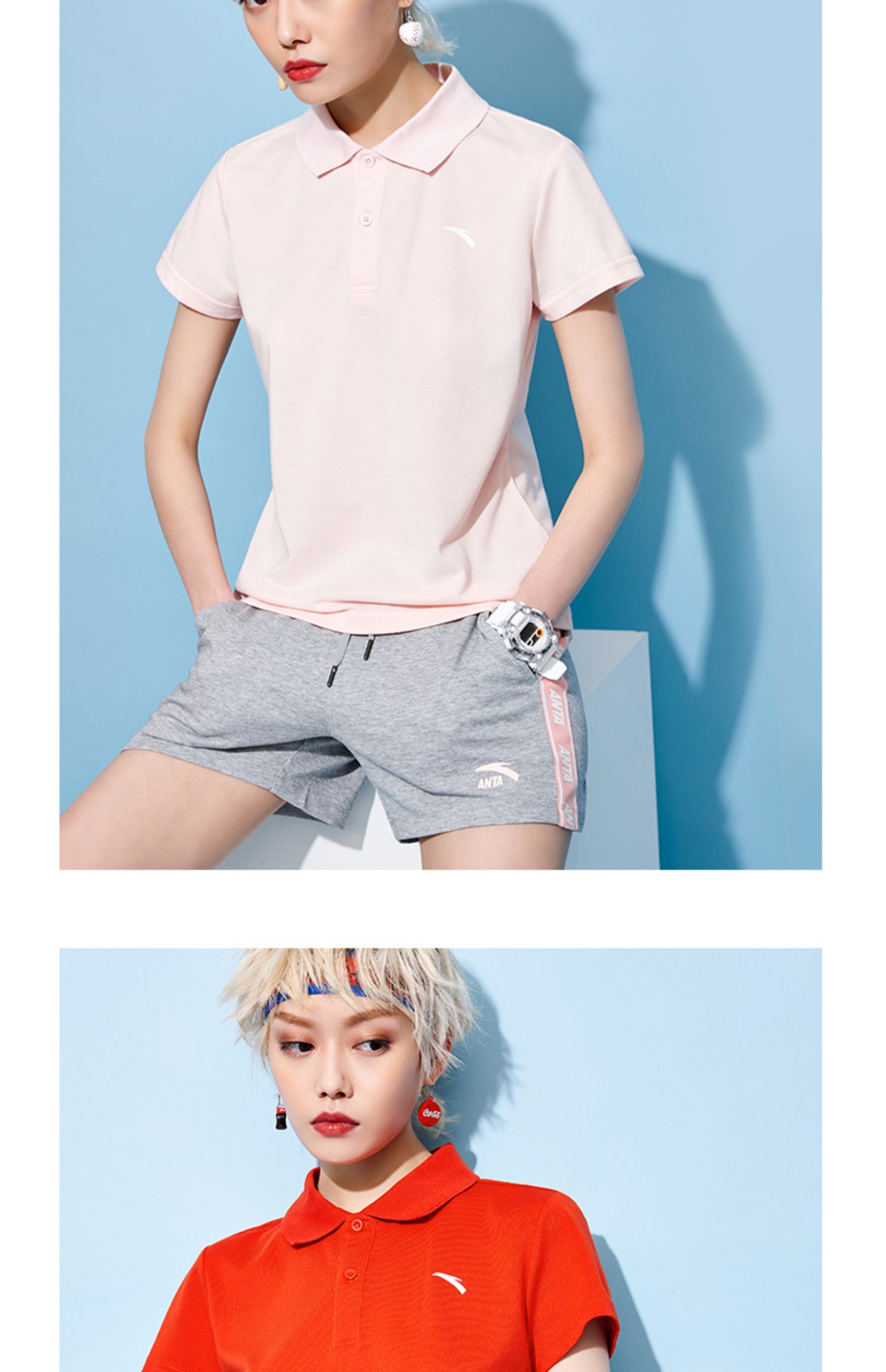 Anta ngắn tay T nữ 2019 xuân hè mới cổ điển đơn giản POLO áo sơ mi ve áo Áo thun nữ thời trang đơn giản nhiều màu - Áo phông thể thao áo tank top gym