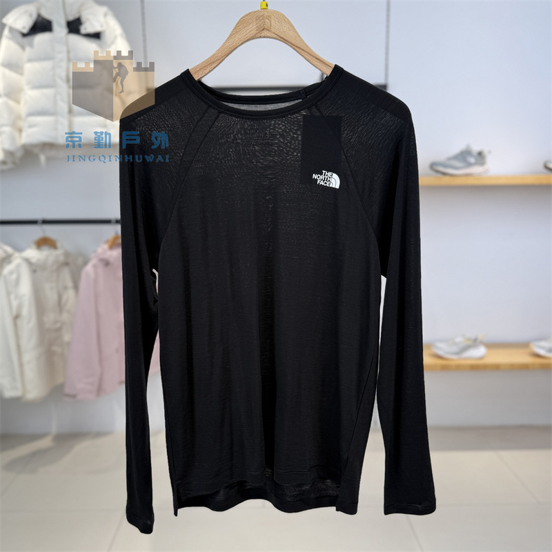 Autumn and Winter New Thenorthface Men's Outdoor Misty Merino Wool Quick-Drying Long-Sleeved T-Shirt 8Drg