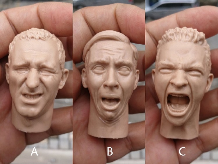 1 6 white mold head sculpture World War II military theme Expression man Soldier accessories