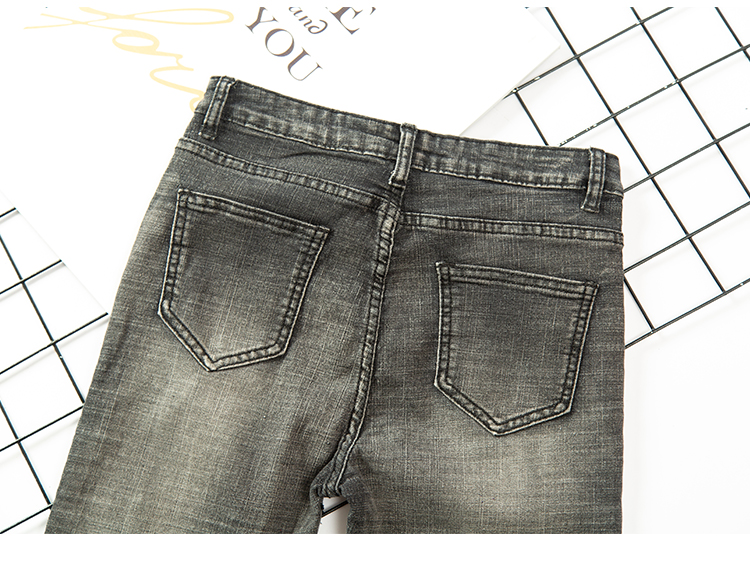 Quần jeans nữ mùa xuân và thu đông 2019 mới eo cao là quần lửng co giãn hoang dã bó sát quần skinny 9 chân mỏng - Quần jean chân váy bò