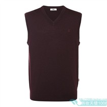 DAKS high-end mens Korean 23 winter V-neck wool knitted vest DJW1SWVE150 burgundy black