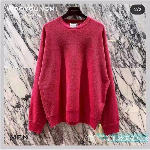 Wooloungmi High-end men's clothing South Korea 21 spring knitted knitting shirt W211KN02506 powder