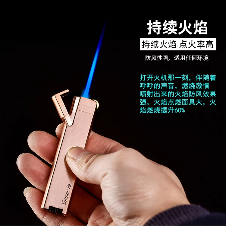 Cá tính mini bơm hơi gió nhẹ tất cả kim loại xì gà chịu nhiệt độ cao sáng tạo