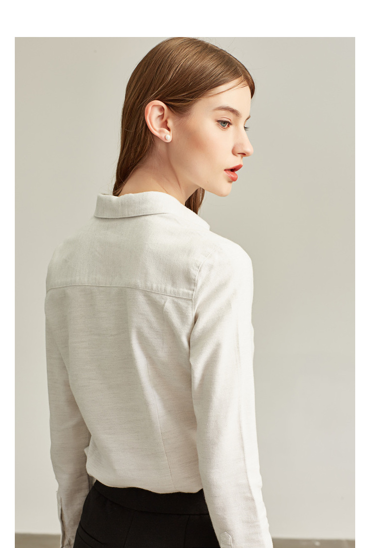 Áo sơ mi cotton cotton dày sớm mùa thu 2019 xuân mới áo dài tay cotton giản dị cotton nữ áo dày mùa đông áo sơ mi oversize