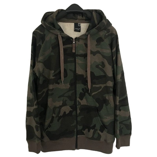 Cool and handsome hip-hop European and American large size camouflage style male and female couple models hooded casual jacket zipper pure cotton terry