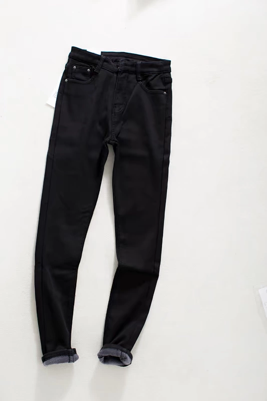2018 Women Winter New Plus Quần denim cạp cao sang trọng