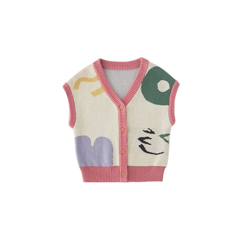 Демисезонный детский милый жилет подходит для мужчин и женщин для отдыха, кардиган