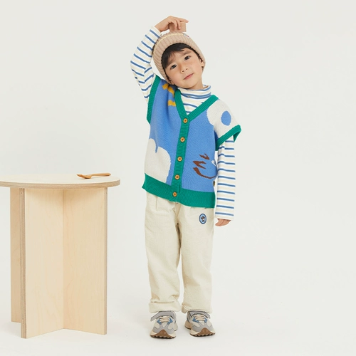 Демисезонный детский милый жилет подходит для мужчин и женщин для отдыха, кардиган