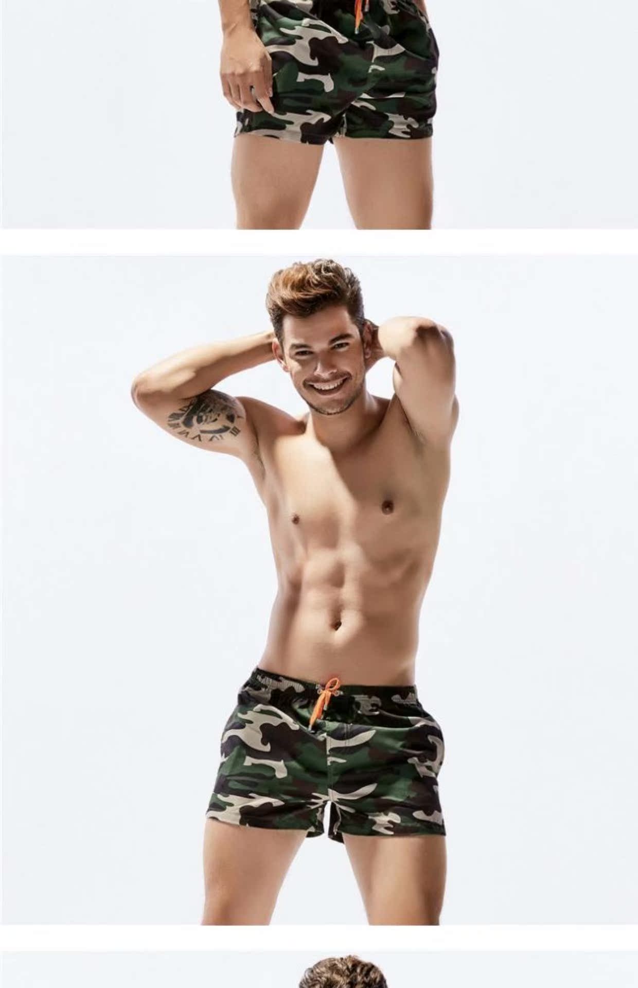 New SEOBESE Hibbing quần đi biển cho nam Quần ngụy trang thời trang Quần short nhanh khô quần áo tắm mùa xuân nóng quần thô nam
