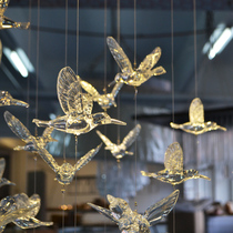 Wedding transparent bird large wedding window Crystal hummingbird ceiling aerial ornaments acrylic bird