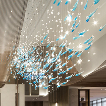 Creative Corridor Ceiling Hanging Air Hanging Shopping Mall Hotel Lobby Decoration Sales Department Hot Pot Shop Glass Fish