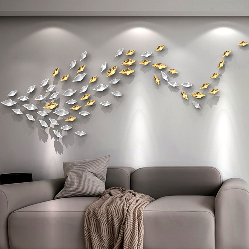 Free Punching Wall Decoration Small Leaf Wall-mounted Living-room Bedroom Wall Decoration Hanging Decoration-Like Office Soft Fitting Creative Wall Ornaments