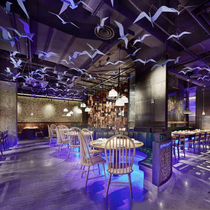 Hotel restaurant air hanging creative bird decoration lobby corridor decoration ceiling decoration iron paper crane