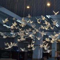 Indoor pendants in the air pendant crystal ornaments home hotel shopping mall ceiling decorations acrylic birds