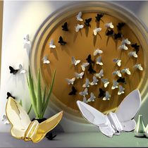 Spring hot sale home accessories wall decoration resin abstract butterfly simple modern entrance background wall decoration wall stickers