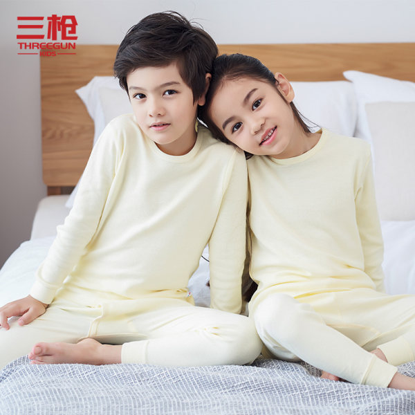 A类安全等级 三枪 18年冬季新款 纯棉 儿童内衣套装 棉毛衫裤套装 天猫优惠券折后￥49包邮（￥89-40）男、女童110~160码多色可选