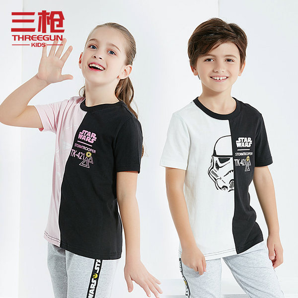 三枪 纯棉 星球大战 儿童短袖T恤 天猫优惠券折后￥35包邮（￥55-20）男、女童110~160码多款可选
