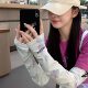 Cute Gradient Butterfly Ice Silk Sun Protection Sleeves for Women, Anti-Uv Gloves for Summer Cycling and Driving, Arm Protection Ice Sleeves