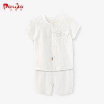 Leather Joe Short Sleeve Suit 0 Summer Boy Girl Clothes Baby Clothes 2 Baby Summer Clothing 3 Years Of Gauze Shorts