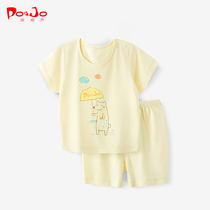 Piao Qiao short-sleeved set summer boys and girls wear 1 baby clothes baby clothes baby two-piece Summer Shorts 3 years old