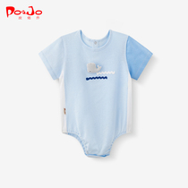 Piao Qiao baby conjoined clothes men and women babies out of the bag cute triangle ha clothes summer climbing clothes