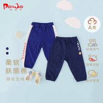 Leather Cho Summer Male Girl Girl Pants Children Sports Pants Pure Cotton Baby Casual Pants Baby Hitting Bottom Pants Thin