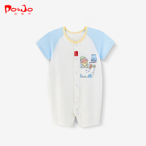 Piao Qiao Newborn Baby Ha clothes Climbing Summer Thin Open Sisconjoined Ha Clothes Cotton 3-12 months