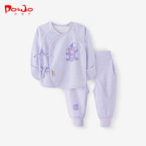 Pu Qiao female baby warm inner clothes set baby long trousers cotton spring and autumn cotton two-piece Children