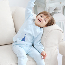 Leather Jo Autumn Clothing for men and women Baby Autumn Clothes Autumn Pants Suit Baby Warm Underwear Clothes Pure Cotton 0123 Year Old Autumn Winter