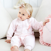 Leather Giovese infant baby autumn clothes spring and autumn clothes female baby newborns warm one-piece clothes khaclothes autumn and winter