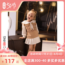 Bebe Bean Din Original Girl Suit Autumn Dress Dress 2022 Children Foreign Air Female Baby Spring Autumn Season College Wind Skirts