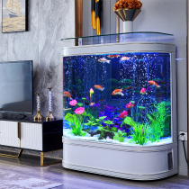 Light Extravagant Modern Fish Tank Living Room Floor Home Double Round Large Glass Eco-Free Water Gold Fish Tank Aquarium