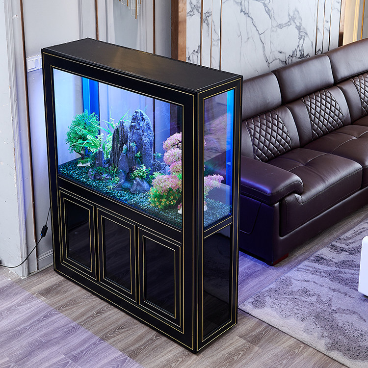 Light Extravagant Fish Tank Living Room Home Medium Large Screen Partition Bottom Filter Rectangular Glass Aquarium Eco-free water